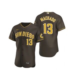 Women’s San Diego Machado Baseball Jersey Brown and Yellow